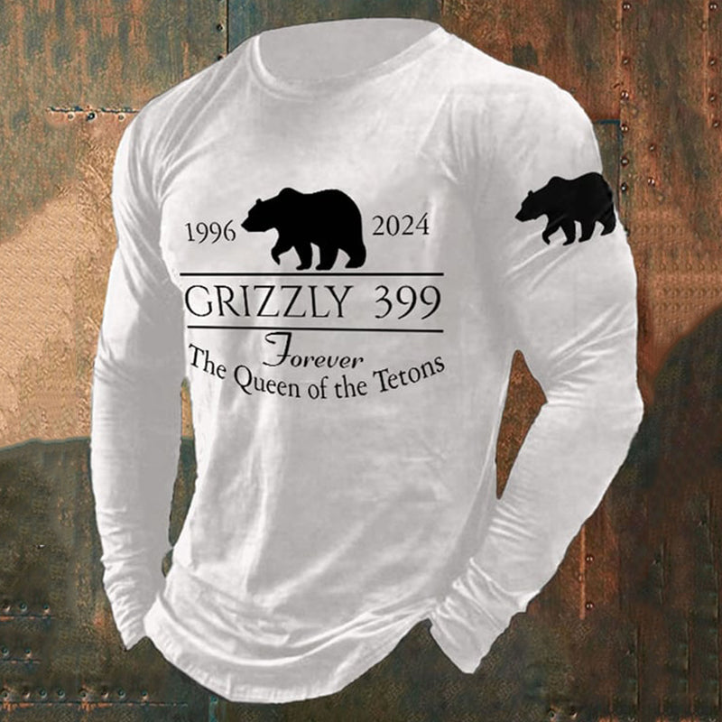 Comstylish Vintage Grizzly 399 The Queen Of The Tetons 1996-2024 Print T-Shirt