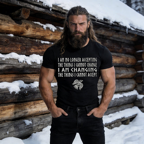 Comstylish Men's Accept The Change Viking Wisdom Casual T Shirt