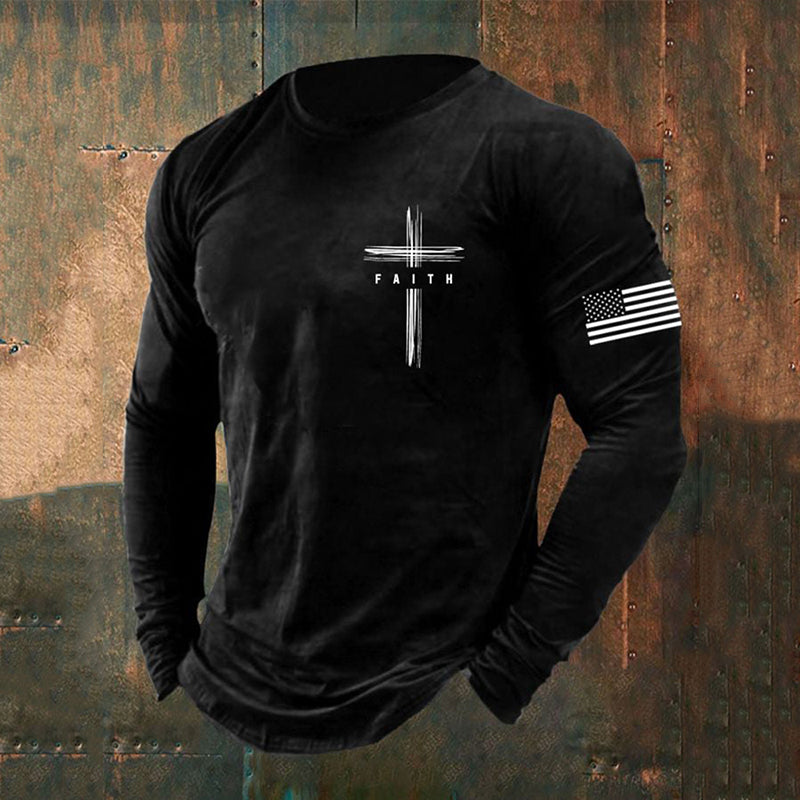 Comstylish Men's Faith Print Casuasl T-shirt