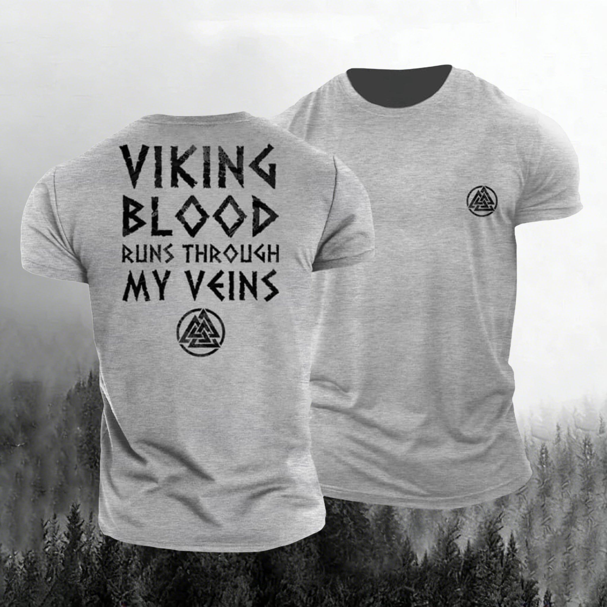 Comstylish Men's Viking Print Short Sleeve Casual T-shirt