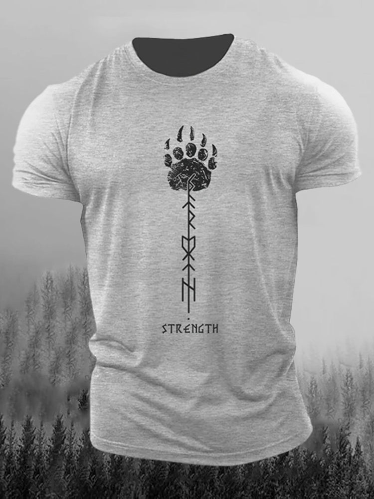 Comstylish Men's Retro Viking Rune Print Short-sleeve T-shirt