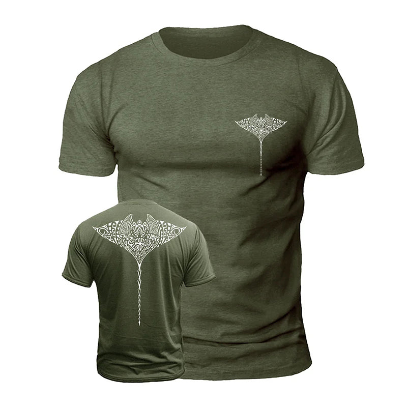 Comstylish Men's Viking Print Casual Short Sleeve T-shirt