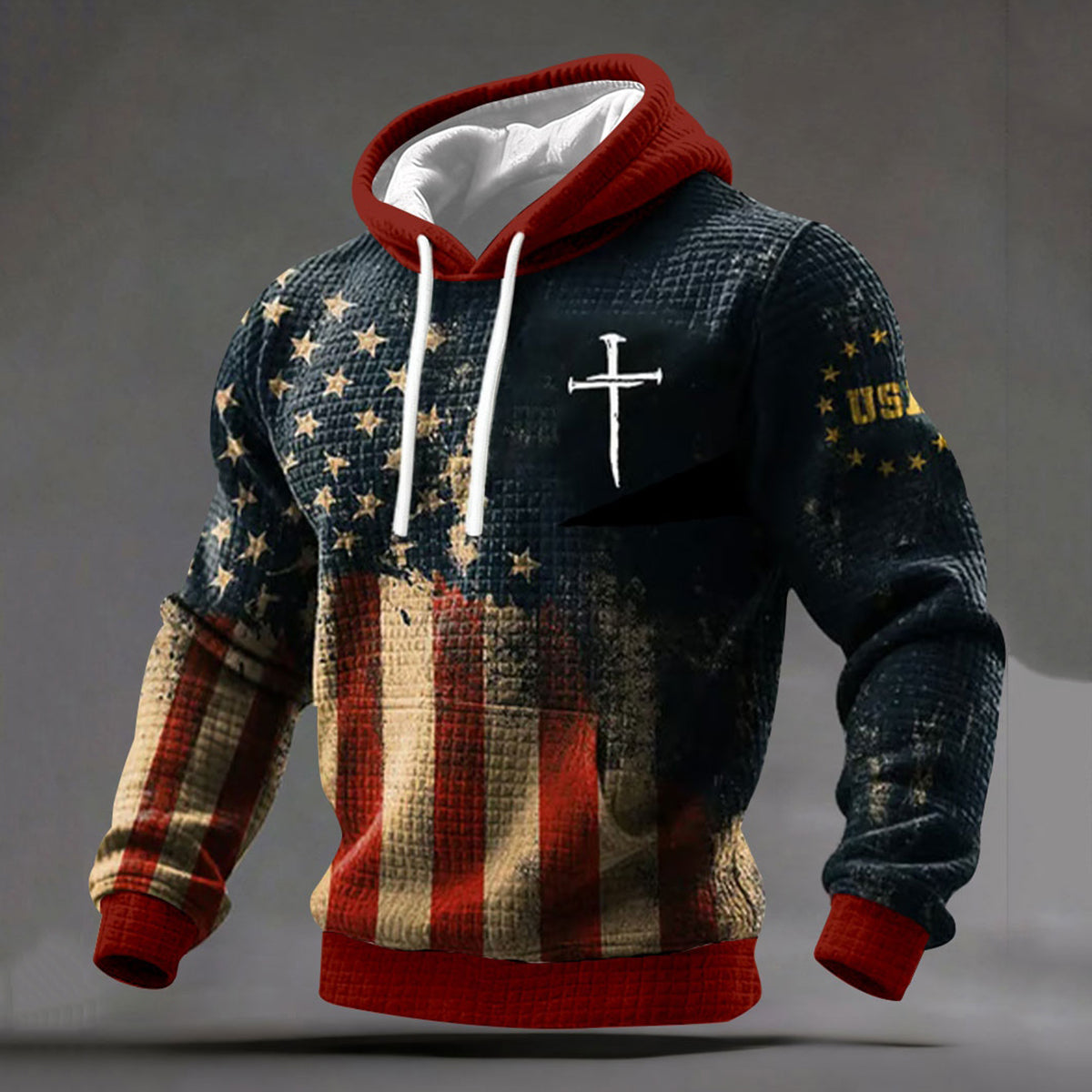 Comstylish Men's Cross Print Casual Hoodie