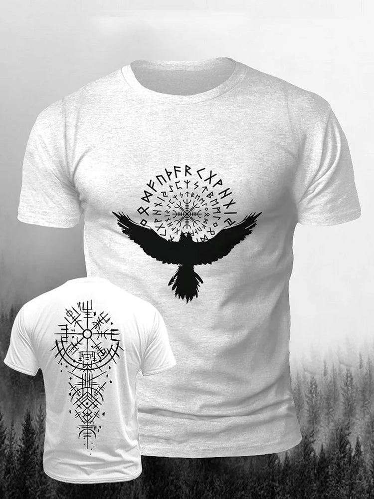 Comstylish Men's Viking Raven Print Short Sleeve T-shirt