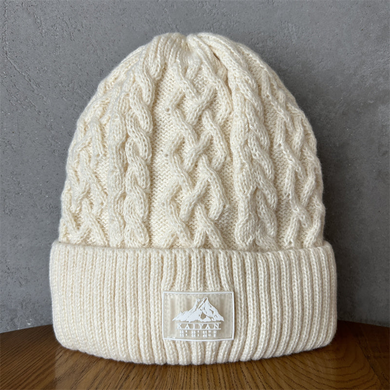 Comstylish Unisex Thick Needle Wool Mountain Embroidery Knitted Hat