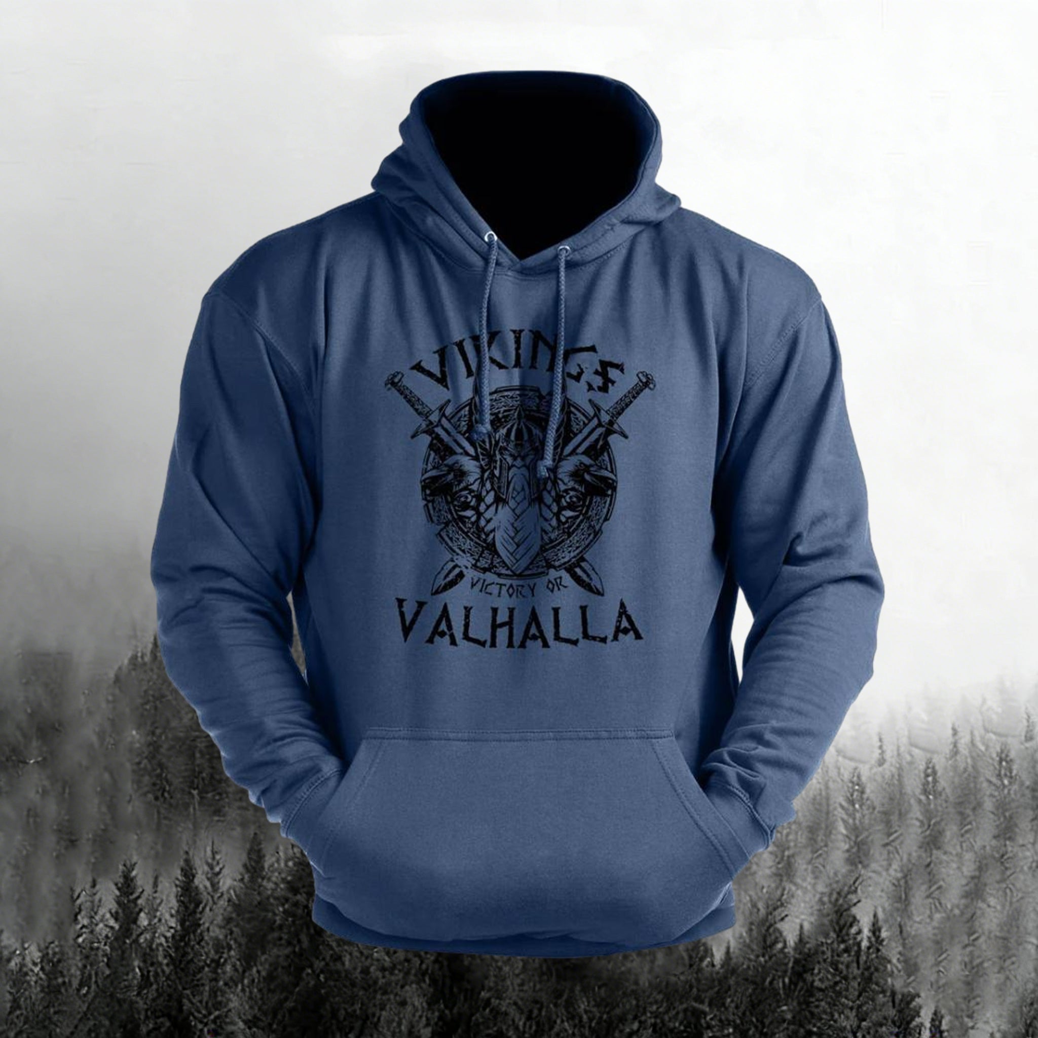 Comstylish Man's Vintage Victory Or Valhalla Casual Hoodie