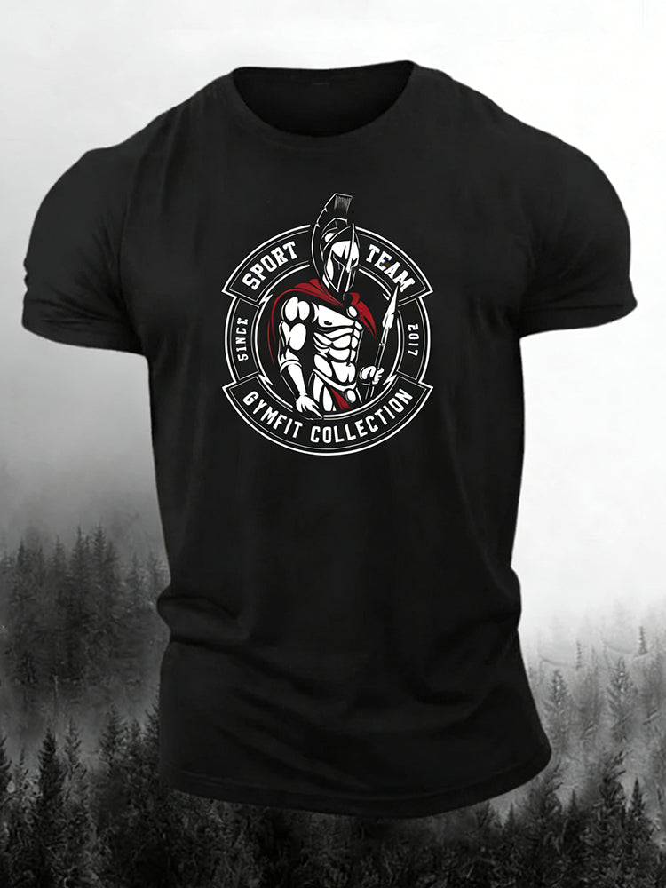 Comstylish Men's Retro Viking Print Casual T-shirt