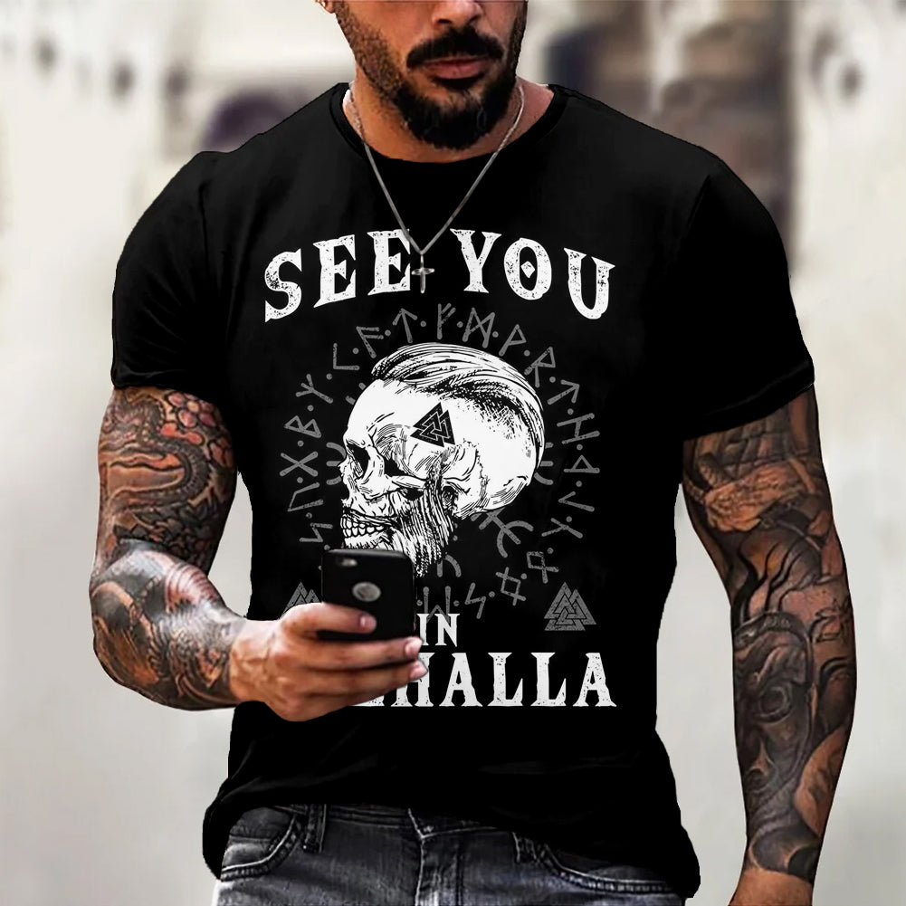Comstylish Men's See You In Valhalla Viking Casual T Shirt
