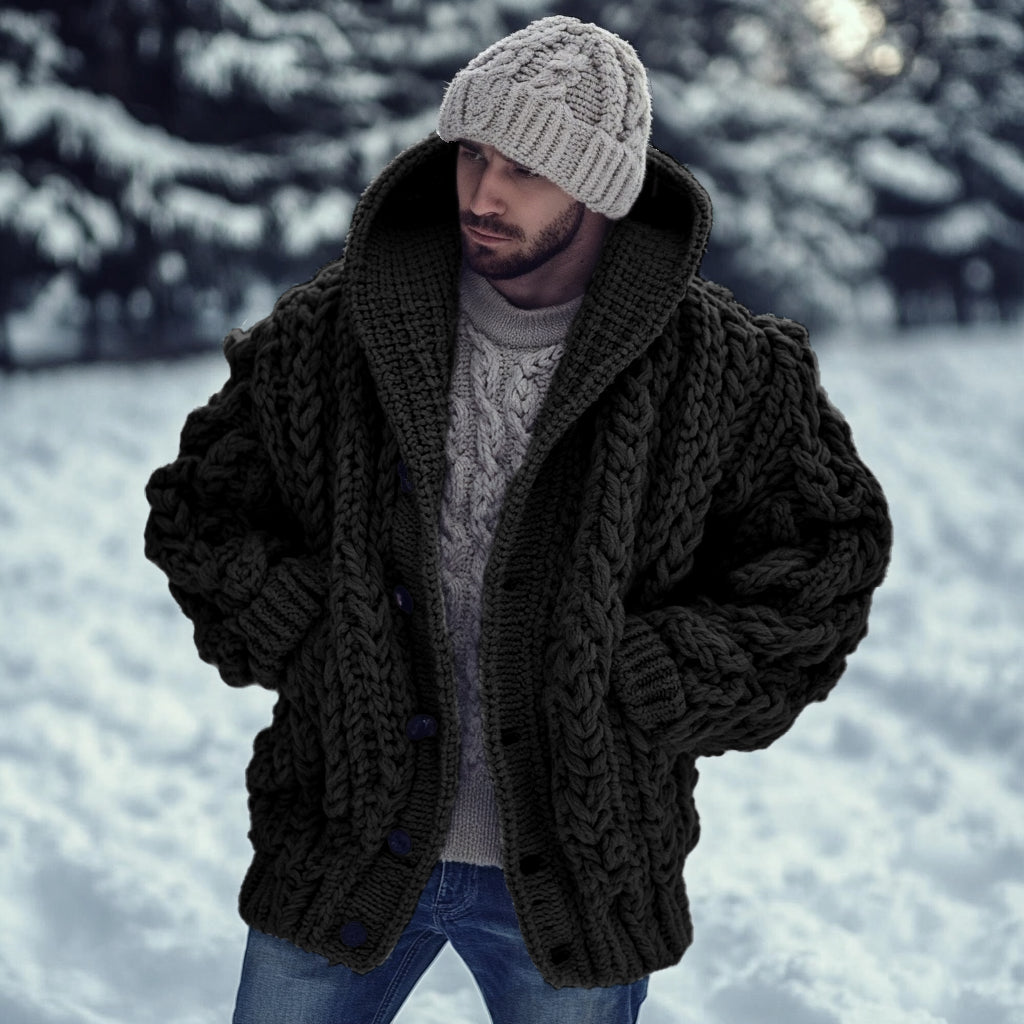 Comstylish Vintage Fairman Island Jacquard Buttons Sweater Cardigan