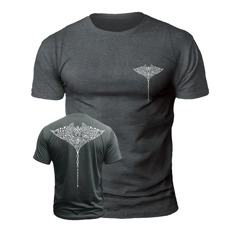 Comstylish Men's Viking Print Casual Short Sleeve T-shirt