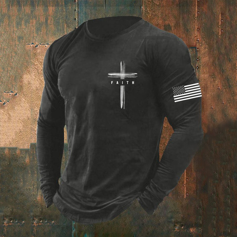 Comstylish Men's Faith Print Casuasl T-shirt