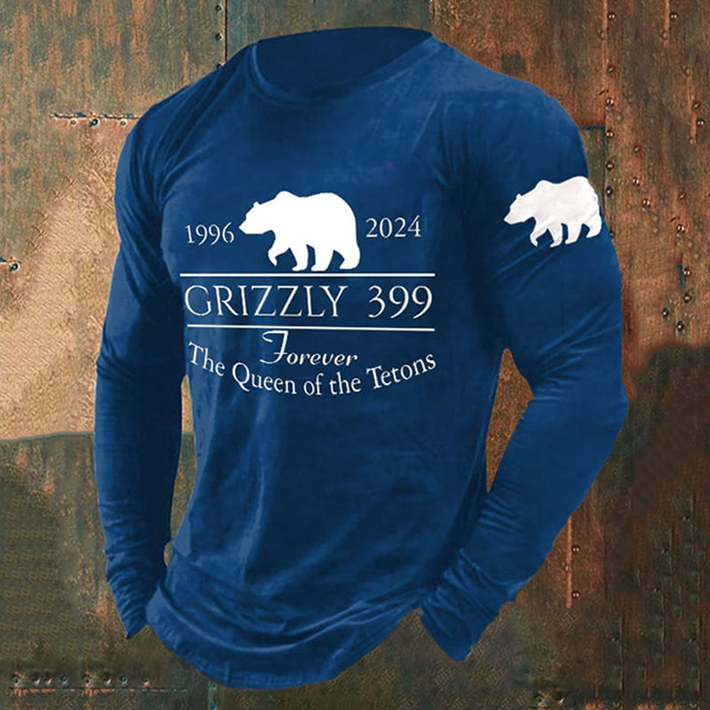 Comstylish Vintage Grizzly 399 The Queen Of The Tetons 1996-2024 Print T-Shirt