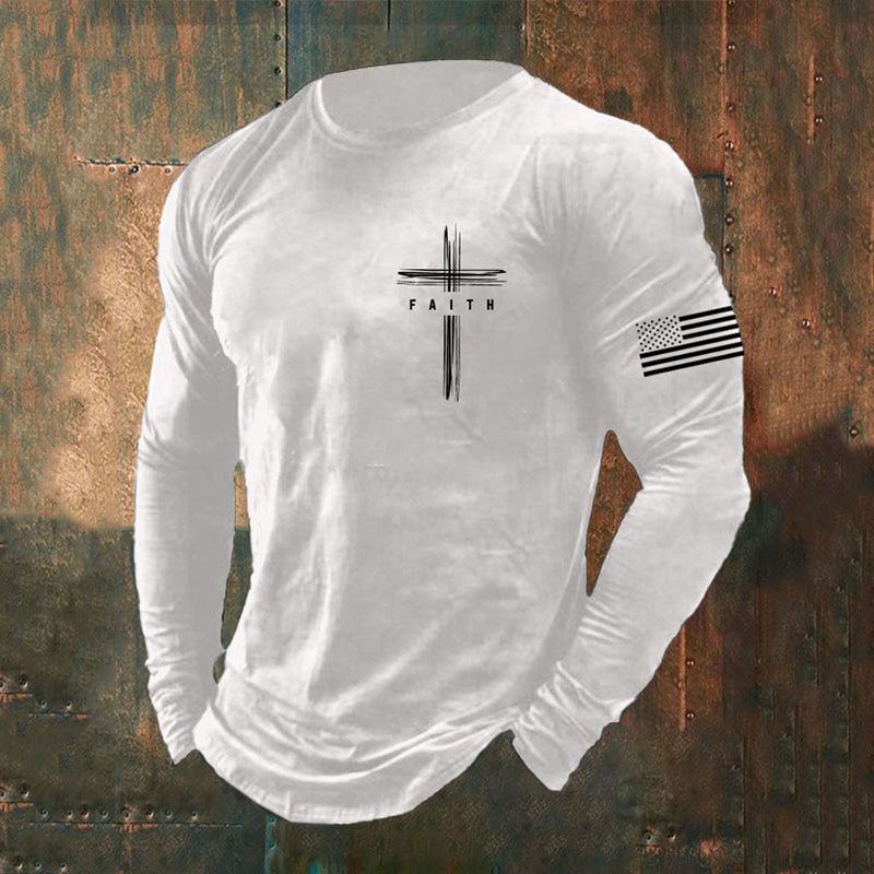 Comstylish Men's Faith Print Casuasl T-shirt