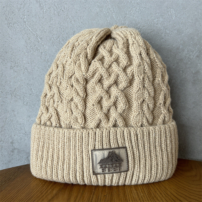 Comstylish Unisex Thick Needle Wool Mountain Embroidery Knitted Hat