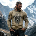 Comstylish Men's Retro Viking Wild Wolf Celtic Print Graphic T-shirt