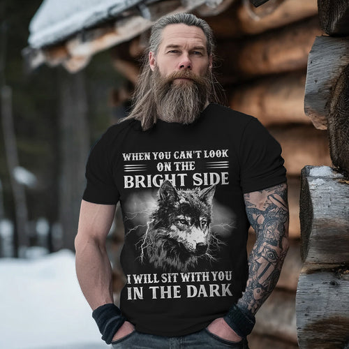 Comstylish Men's I Will Sit With You In The Dark Viking T Shirt