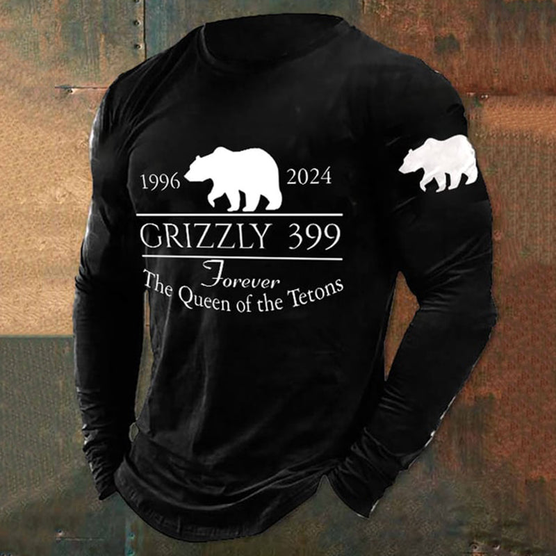 Comstylish Vintage Grizzly 399 The Queen Of The Tetons 1996-2024 Print T-Shirt