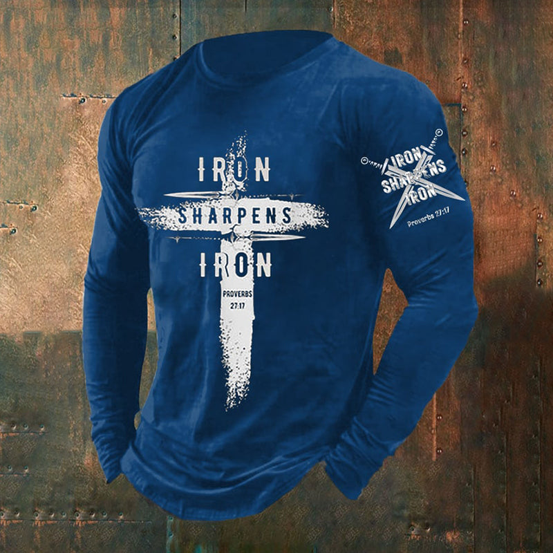 Comstylish Men's Faith Print Long Sleeve Top