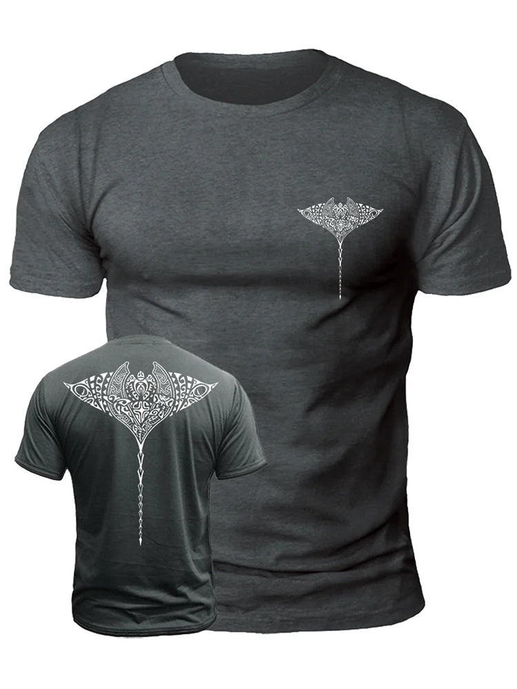 Comstylish Men's Viking Print Casual Short Sleeve T-shirt