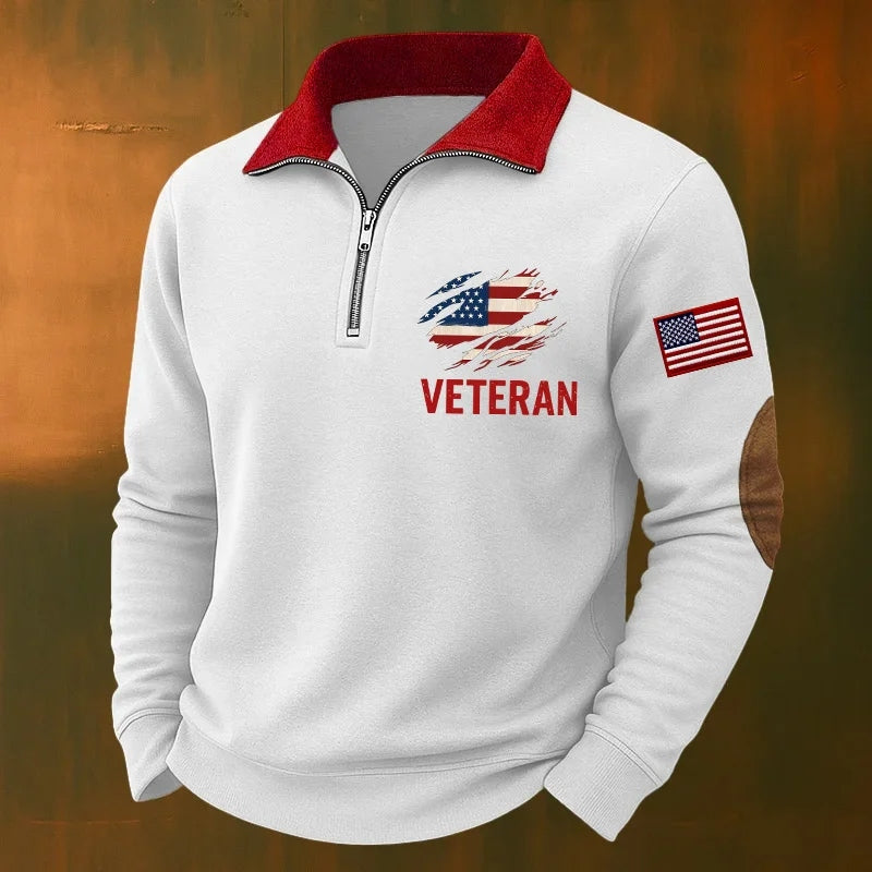 Men's Veteran Casual Zipper Sweatshirt