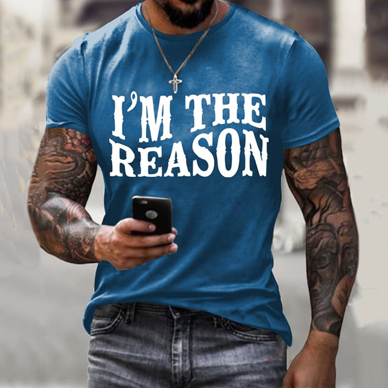 Comstylish Men's I'm The Reason Print Casual T Shirt