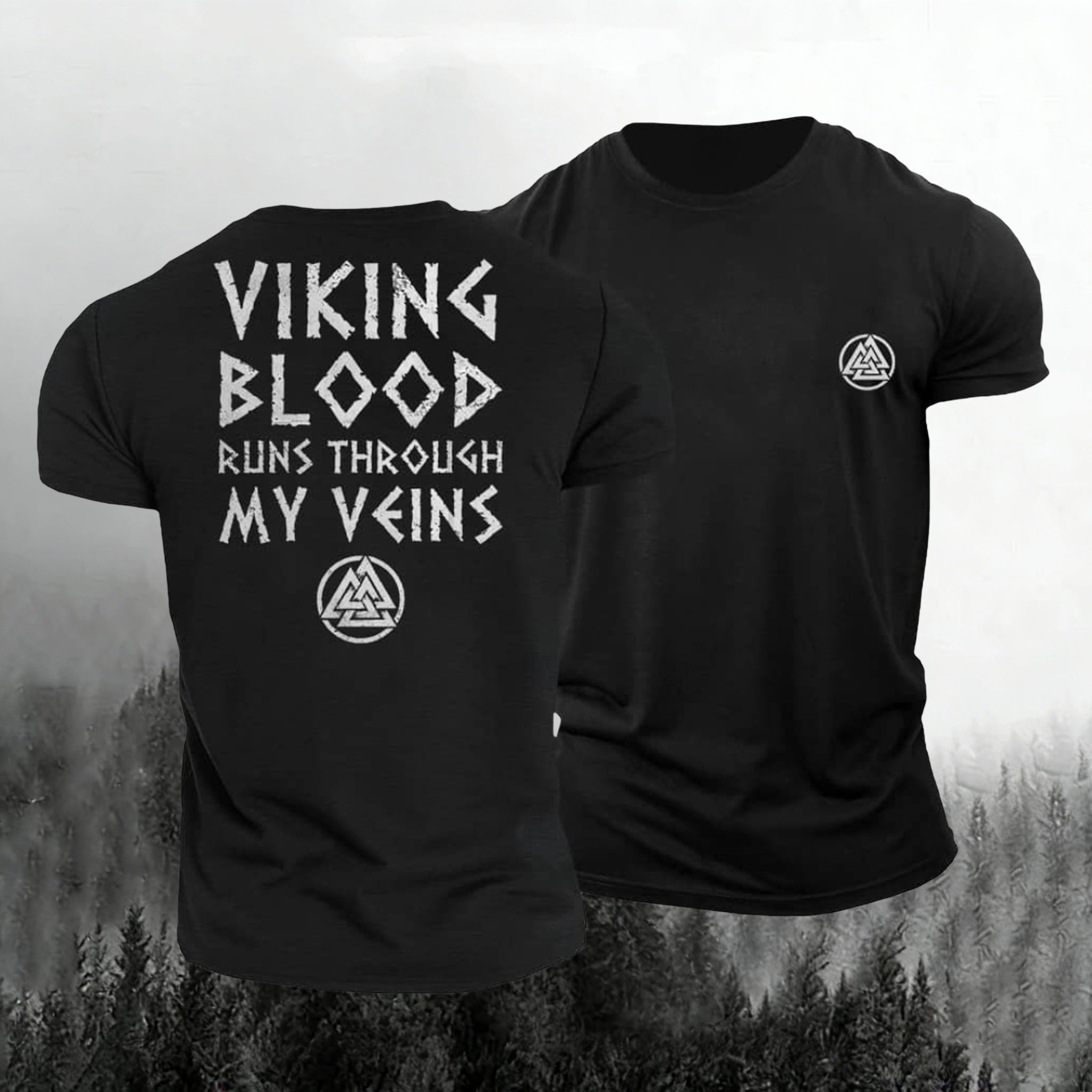 Comstylish Men's Viking Print Short Sleeve Casual T-shirt