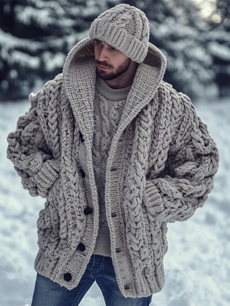 Comstylish Vintage Fairman Island Jacquard Buttons Sweater Cardigan