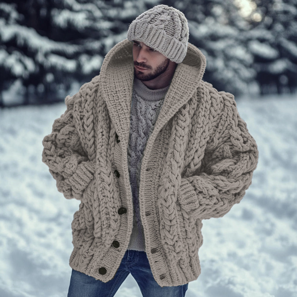 Comstylish Vintage Fairman Island Jacquard Buttons Sweater Cardigan