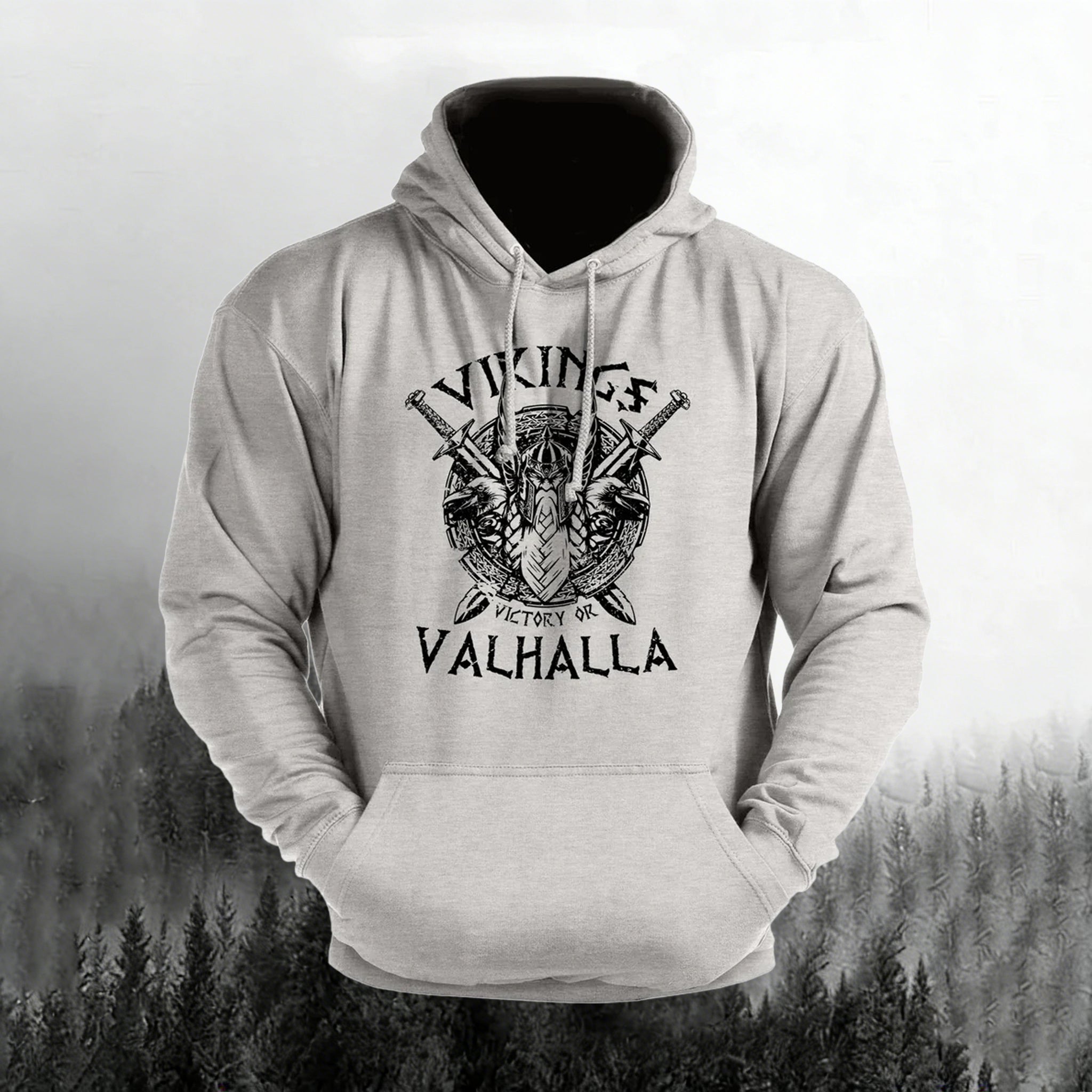 Comstylish Man's Vintage Victory Or Valhalla Casual Hoodie