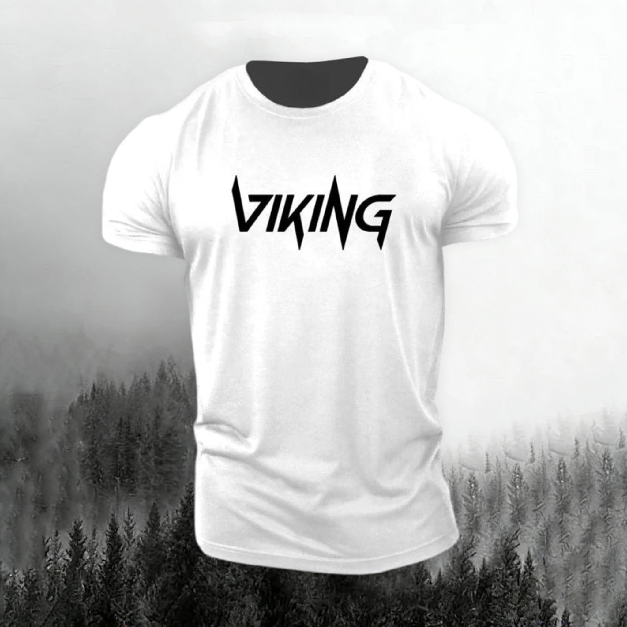 Comstylish Men's Viking Print Short Sleeve T-shirt
