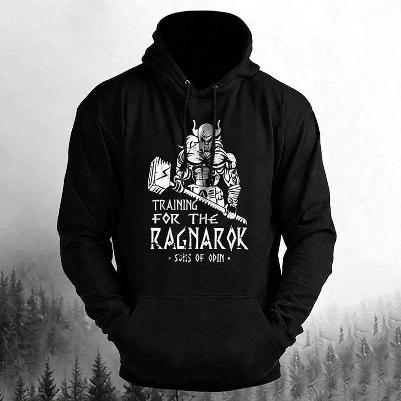 Comstylish Men's Retro Viking Print Casual Hoodie