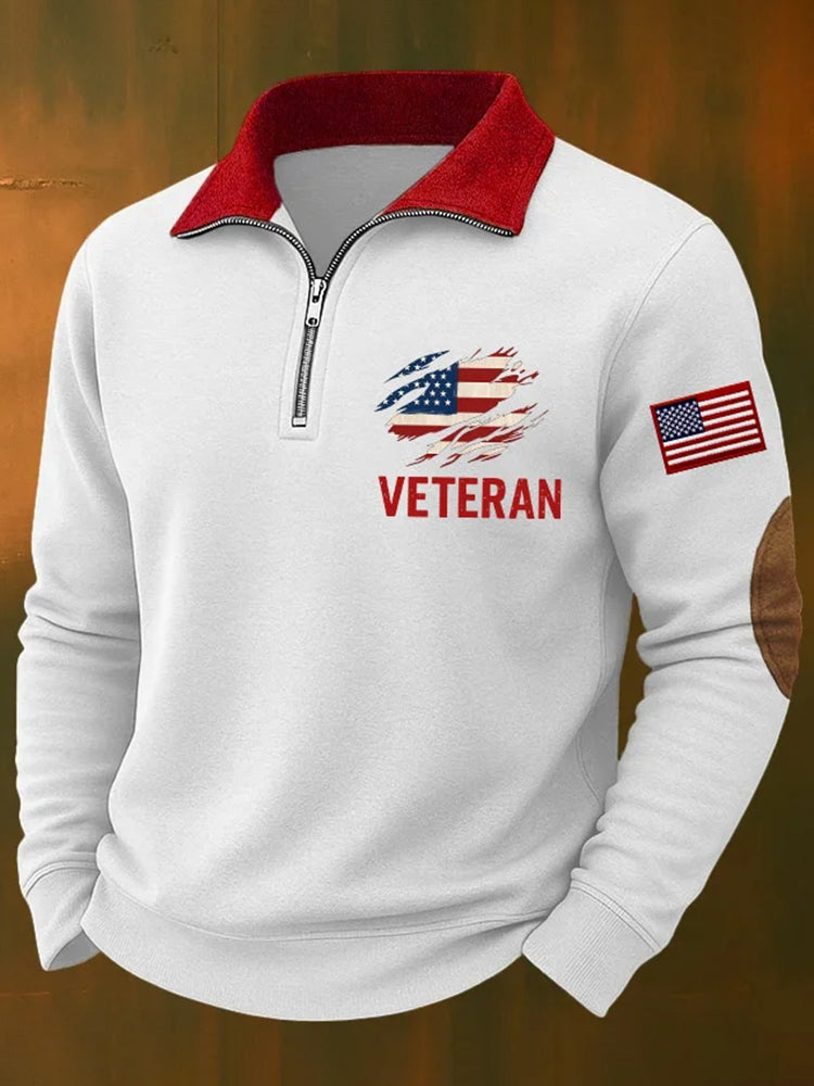 Men's Veteran Casual Zipper Sweatshirt