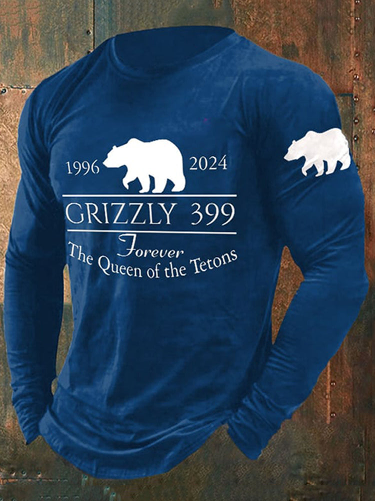 Comstylish Vintage Grizzly 399 The Queen Of The Tetons 1996-2024 Print T-Shirt