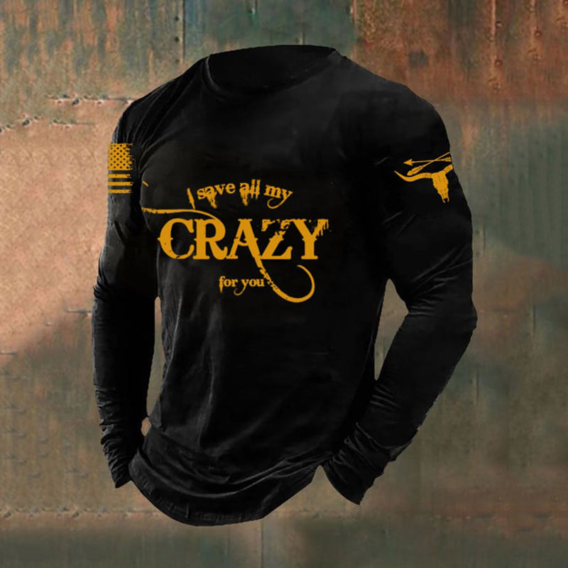 Comstylish Western Country Music I Save All My Crazy For You Casual T-Shirt