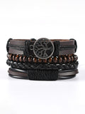 Comstylish Tree Of Life Handmade Pu Braided Men's Bracelet