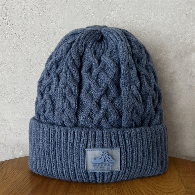 Comstylish Unisex Thick Needle Wool Mountain Embroidery Knitted Hat