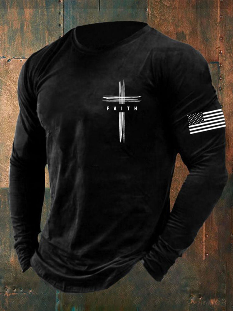 Comstylish Men's Faith Print Casuasl T-shirt