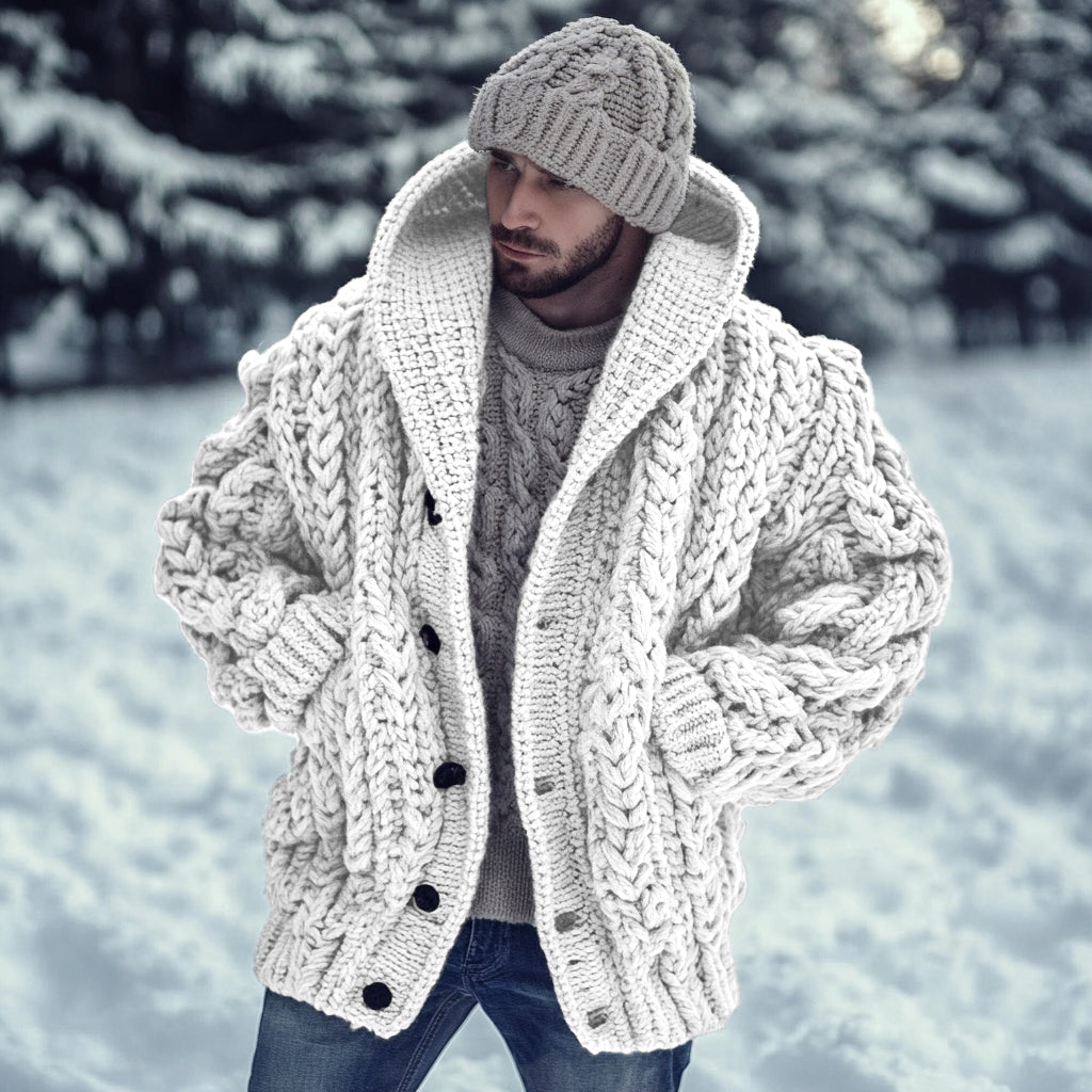 Comstylish Vintage Fairman Island Jacquard Buttons Sweater Cardigan