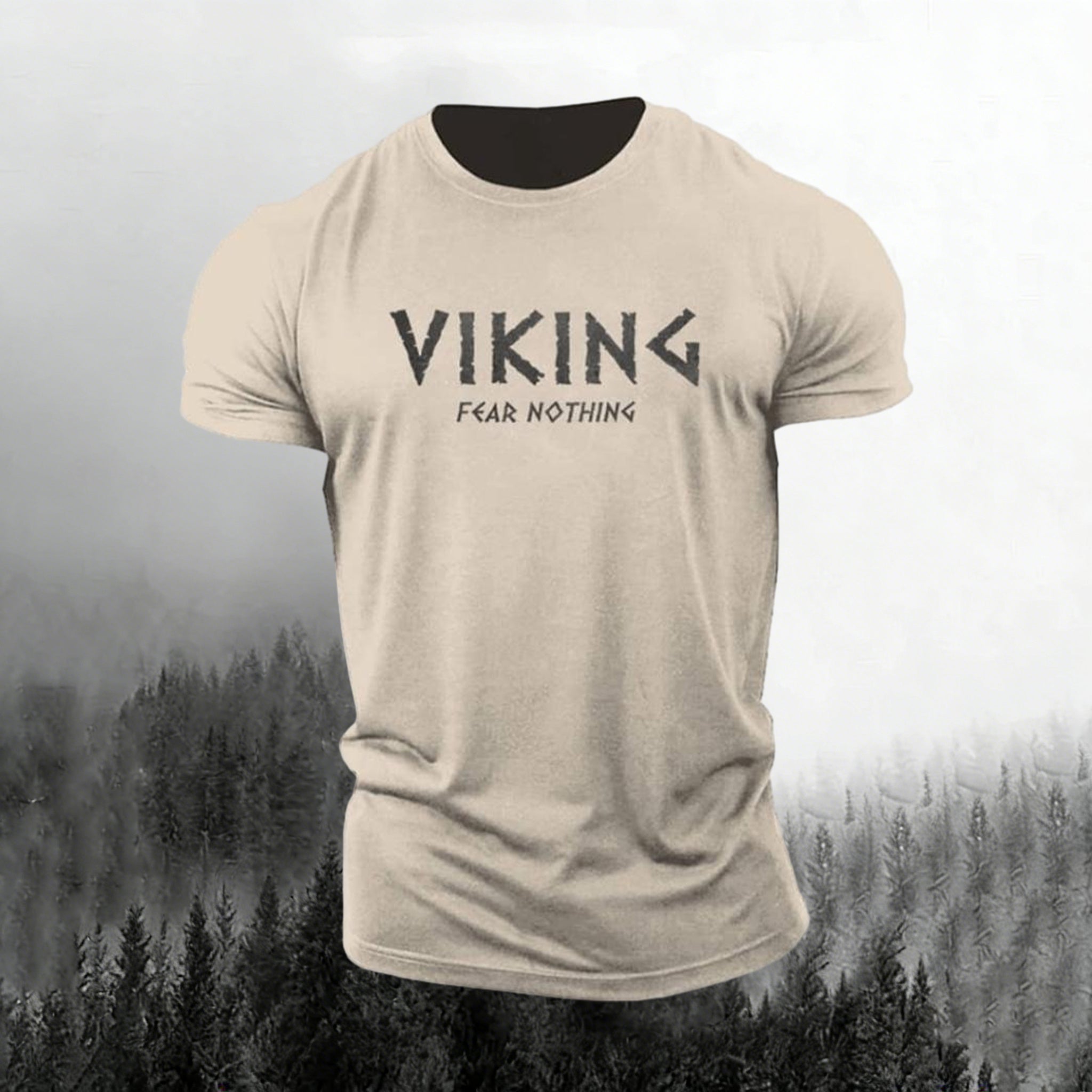 Comstylish Men's Retro Viking Print Short Sleeve T-shirt