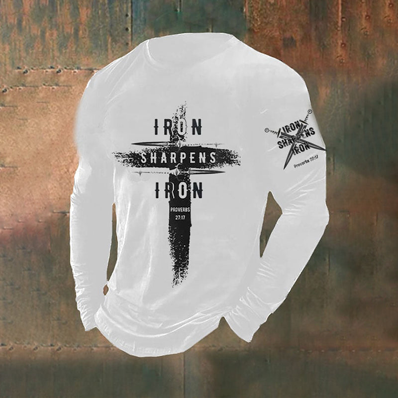 Comstylish Men's Faith Print Long Sleeve Top