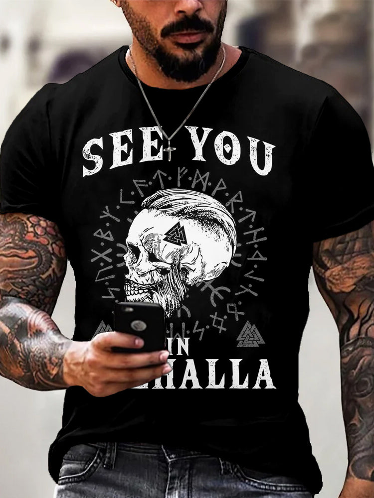 Comstylish Men's See You In Valhalla Viking Casual T Shirt