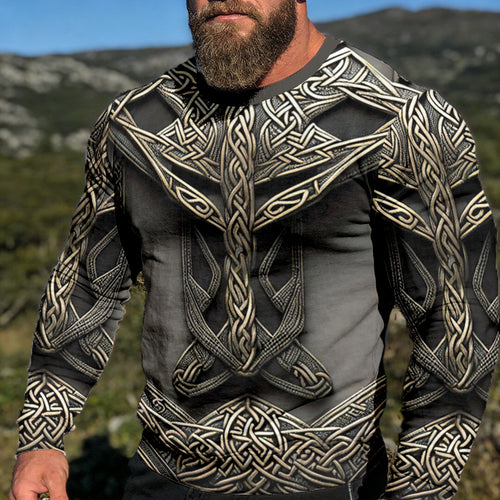 Comstylish Men's Old Carved Metal Viking Comfy Sweatshirt