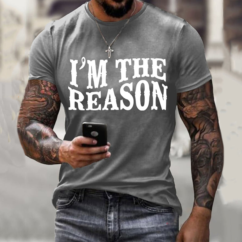 Comstylish Men's I'm The Reason Print Casual T Shirt