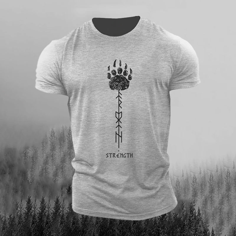 Comstylish Men's Retro Viking Rune Print Short-sleeve T-shirt
