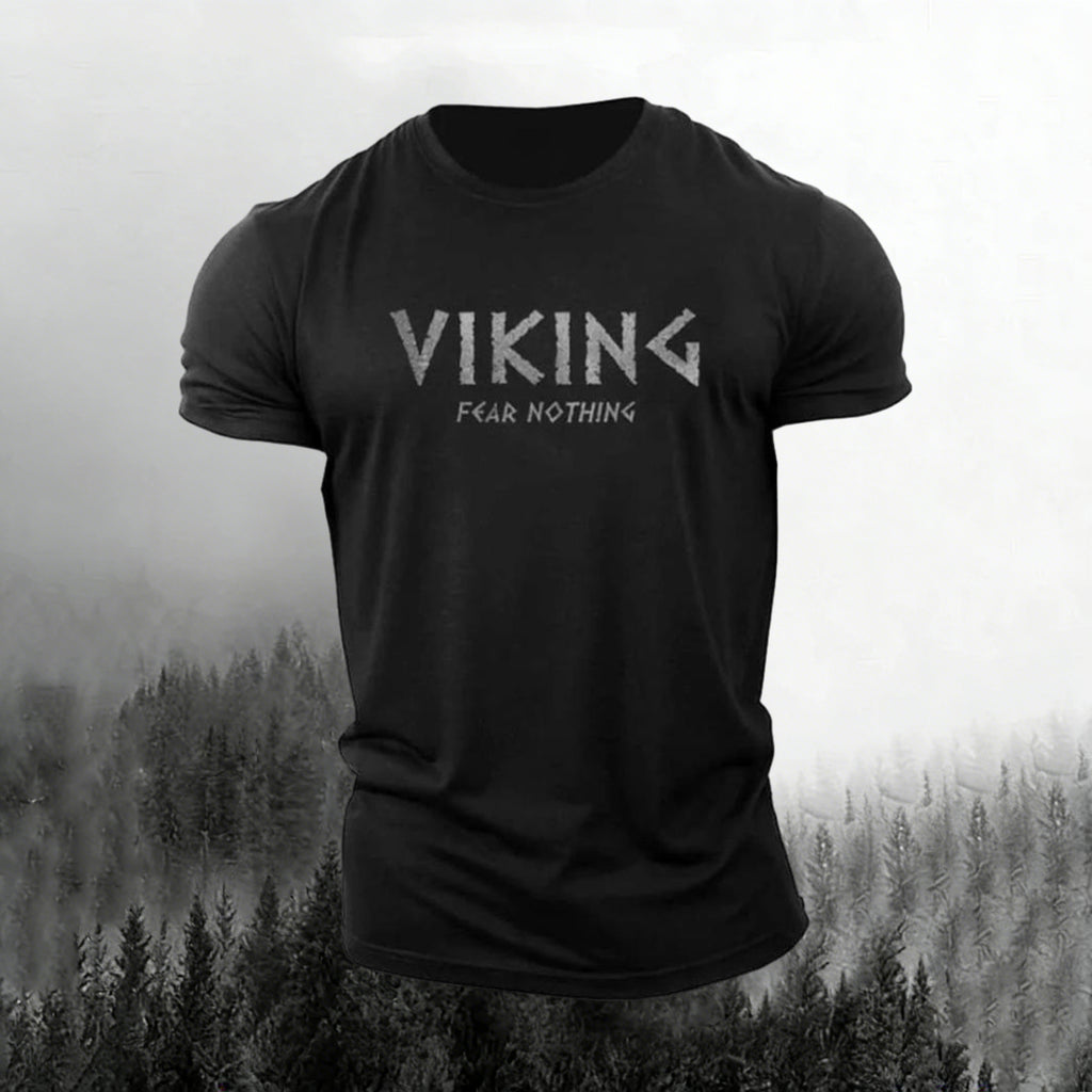 Comstylish Men's Retro Viking Print Short Sleeve T-shirt