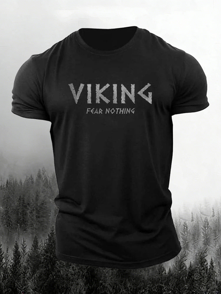 Comstylish Men's Retro Viking Print Short Sleeve T-shirt