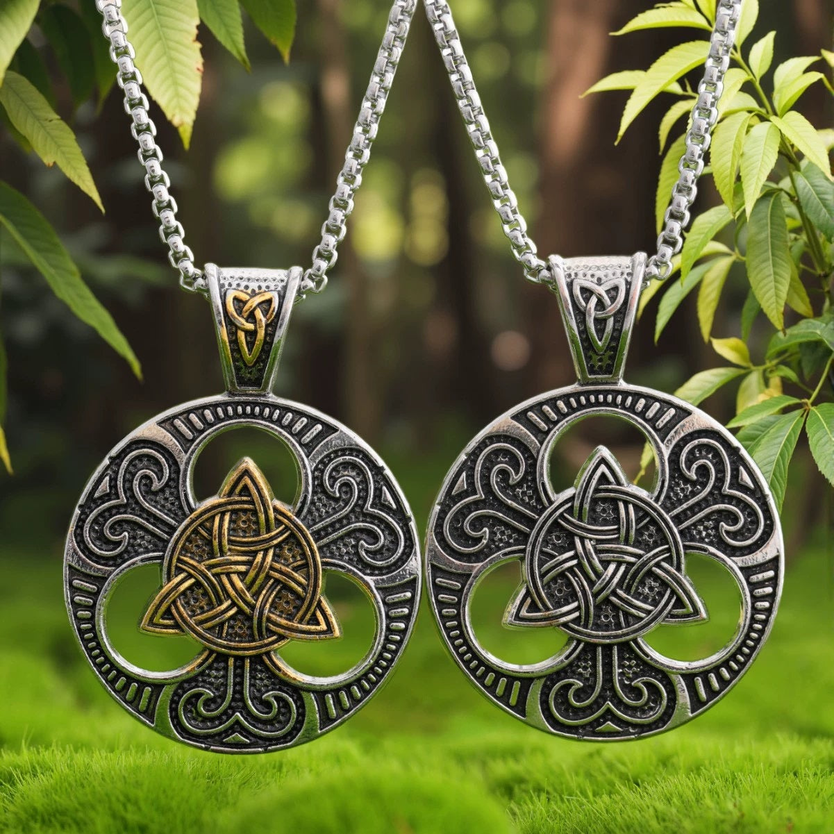 Comstylish Nordic Triangle Knot Viking Necklace Pendant