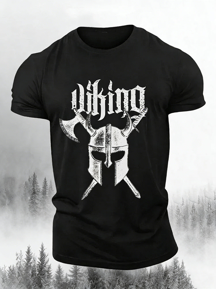 Comstylish Men's Retro Viking Print Comfortable Casual T-shirt