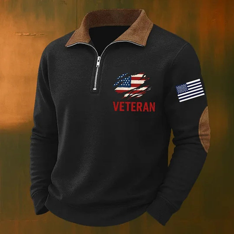 Men's Veteran Casual Zipper Sweatshirt