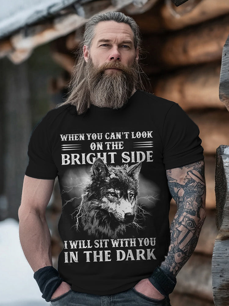 Comstylish Men's I Will Sit With You In The Dark Viking T Shirt